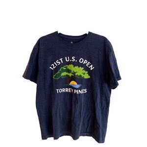 Men’s Blue T-Shirt 121st US Open Torrey Pines Size L Large Print